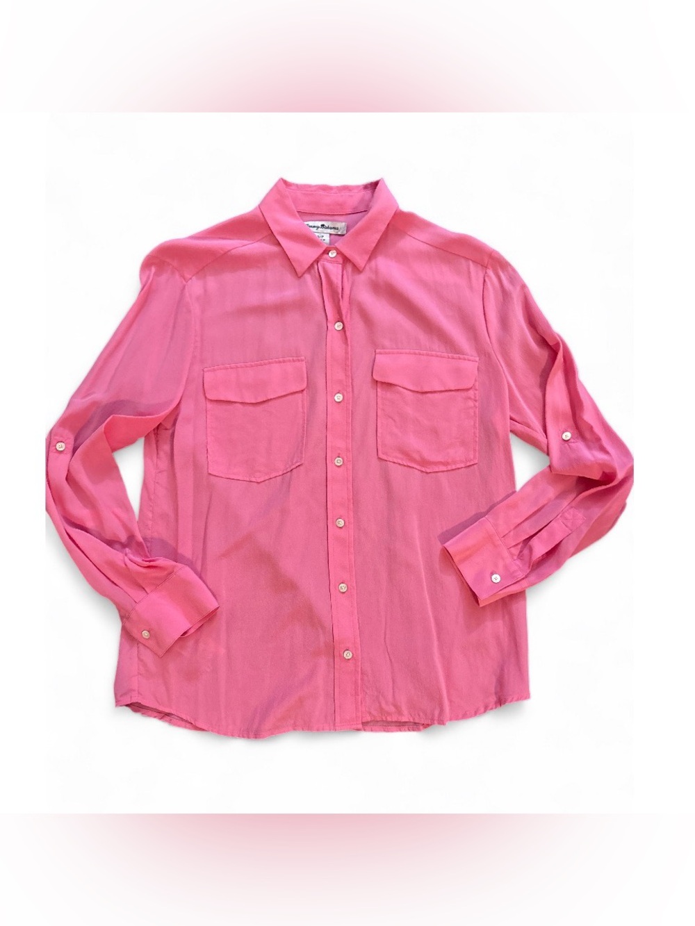 Tommy Bahama Pink Button-Front Pocket Shirt
